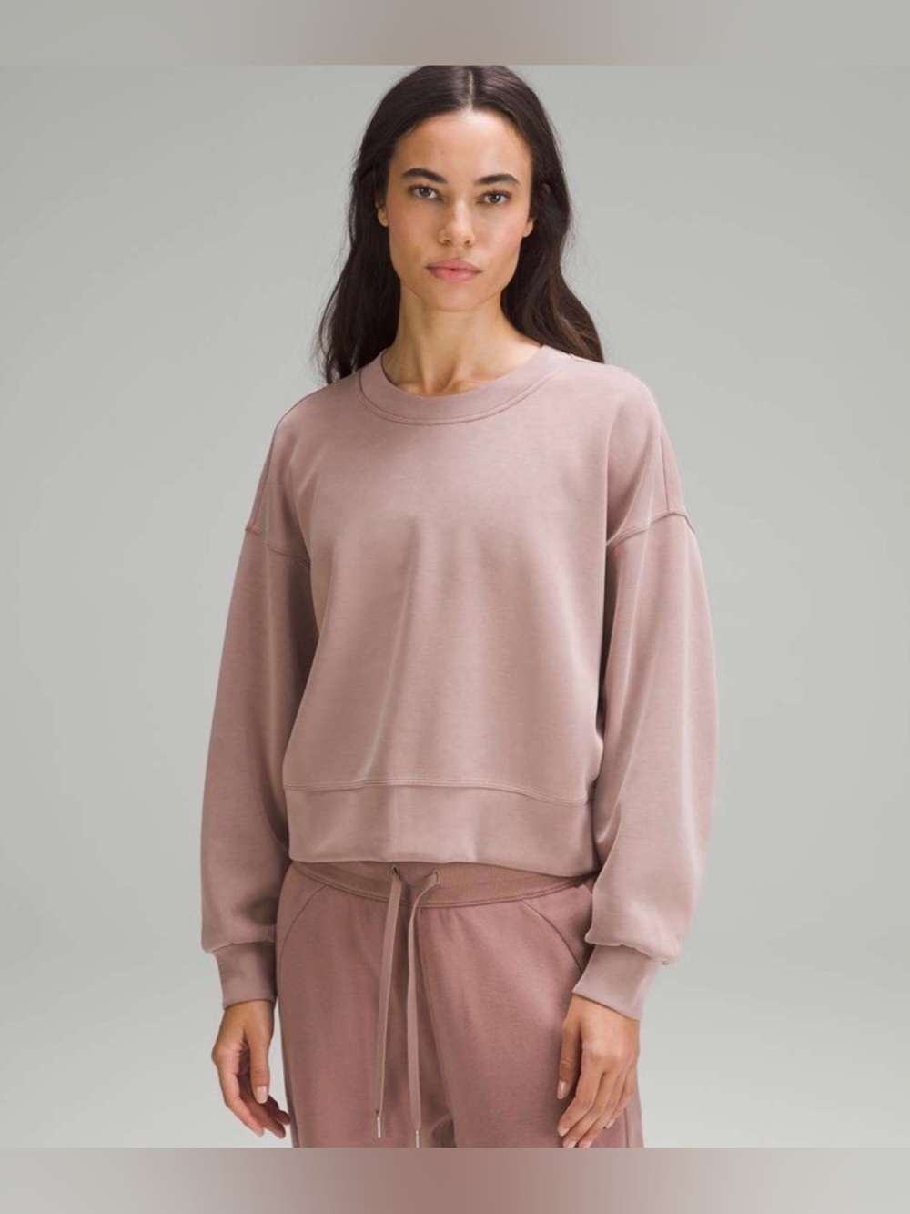 Lululemon Softstreme Perfectly Oversized Cropped Crew in Twilight Rose